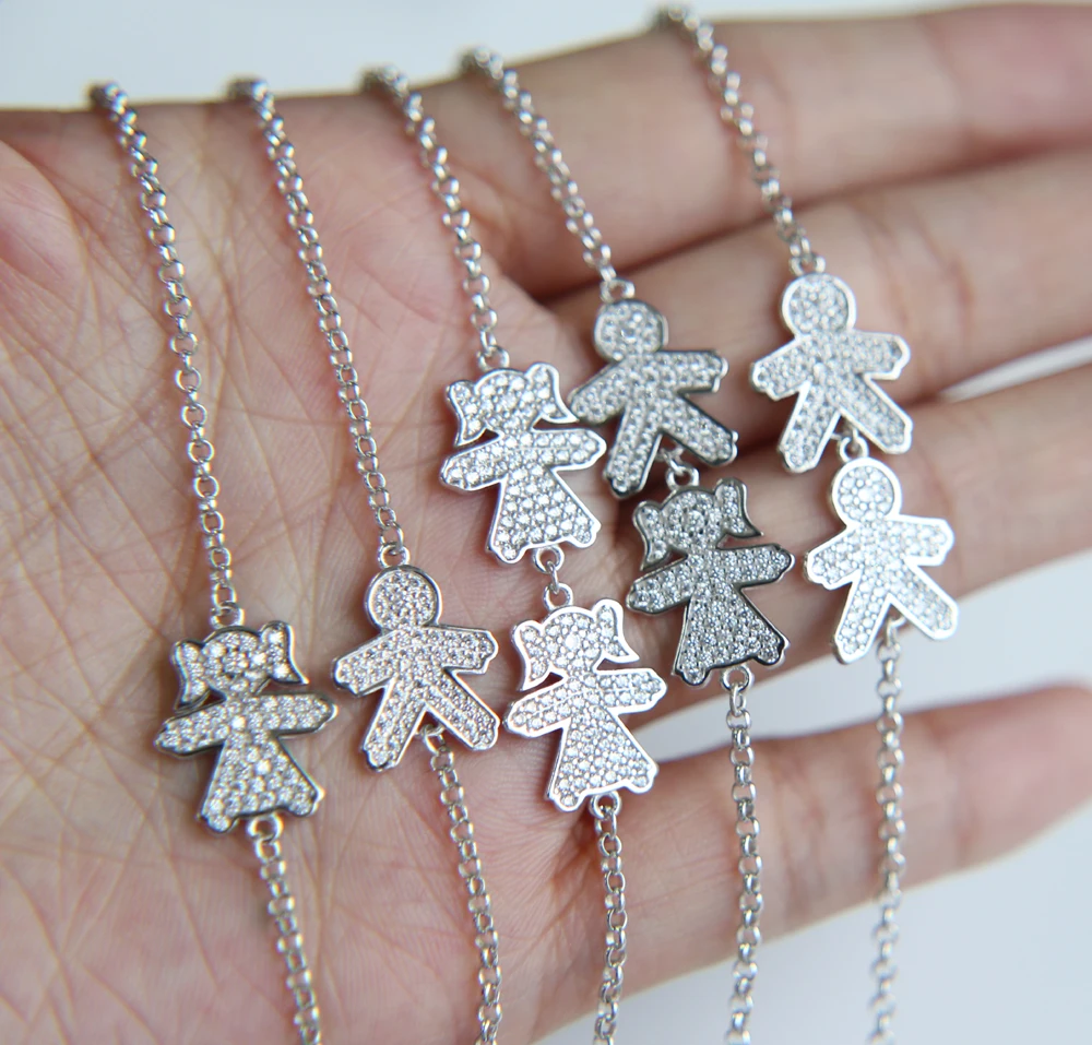 NEW Jewelry Hot 100% 925 Sterling Silver Boy And Girl Silver Chain stamp 925 bracelet for men women
