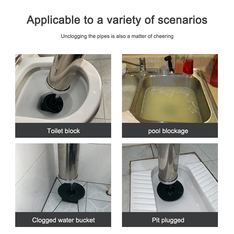 GQ-4T tekanan tinggi kuat tembakan melalui saluran pembuangan poke toilet hisap pipa toilet dapur alat khusus penyumbat