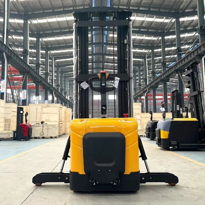 Electric Pallet Stacker 1.5T 2T Outrigger Support Legs Walkie Stacker Truck 5.5m 3m Lift 48V Battery Warehouse Logistics CE