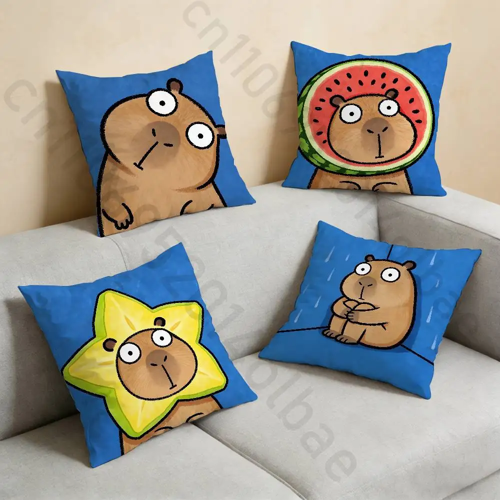 

Cartoon Capybara pillowcase casual style decoration, suitable for home decoration (excluding pillow core)