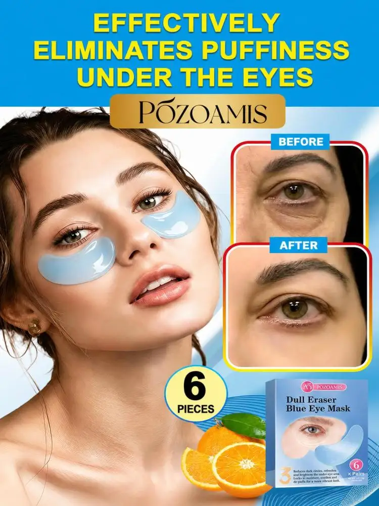 Under Eye Gel Patches Blue Color, Hydrating Moisturizing Eye Masks, Soft Adhesive Eye Skin Care Sheets for Home Beauty Skincare