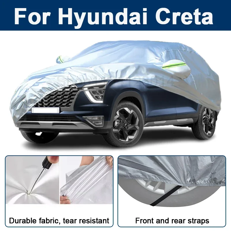 

Outdoor Full Car Cover For Hyundai Creta with Reflective Strips Waterproof Snowproof Dustproof UV Protection Auto Accessory