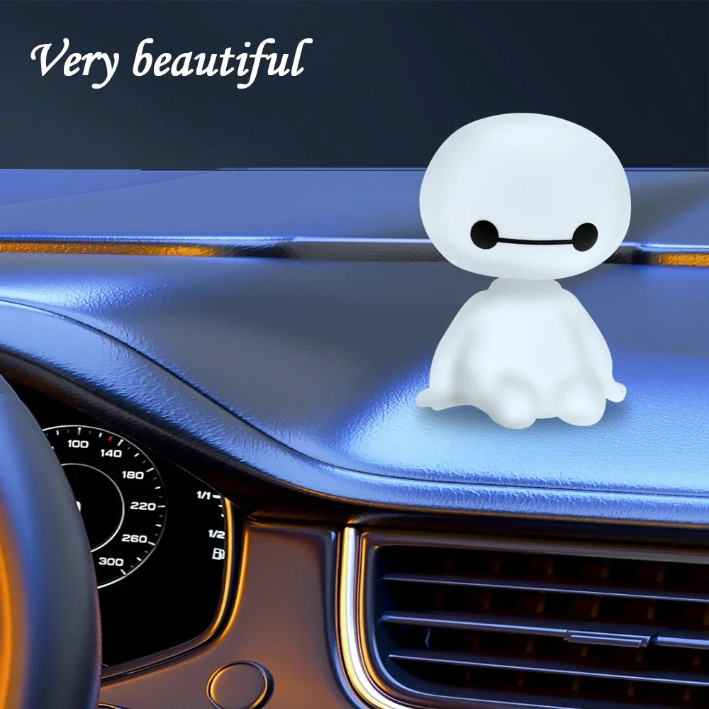 Cartoon Robot Shaking Head Figure Car Ornaments Auto Interior Decorations Big Hero Toys Ornament