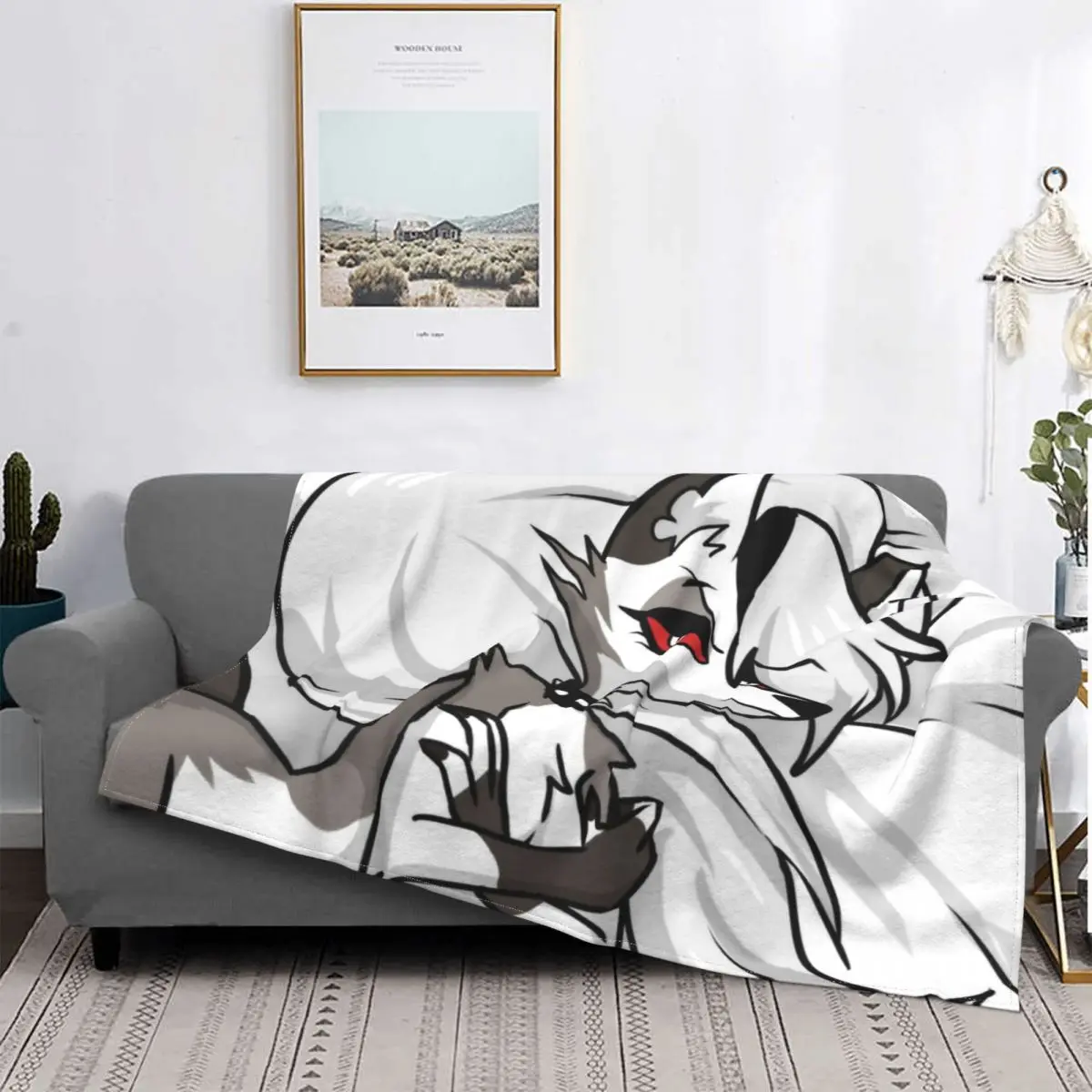 Loona Buddy Blanket Bedspread On The Bed Outdoor Soft Bed Blanket With Picture Hairy Winter Bed Covers