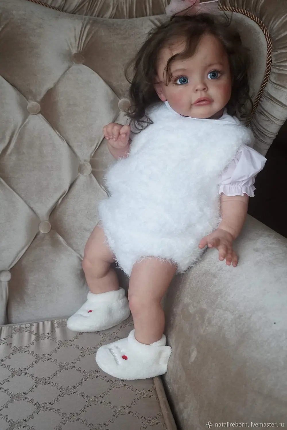 24'' Finished Reborn Doll Sue-sue Already Painted Kits Very Lifelike Baby with Cloth body and Hand Root Hair