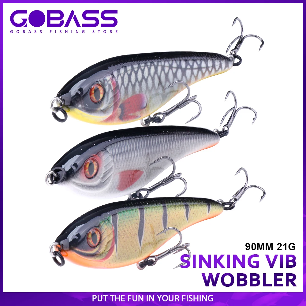 

GOBASS 3pcs 90mm 21g Musky Jerkbait Slider Lures For Fishing Artificial Bait Sinking Jerk Bait Wobbler Crankbait Fishing Lures