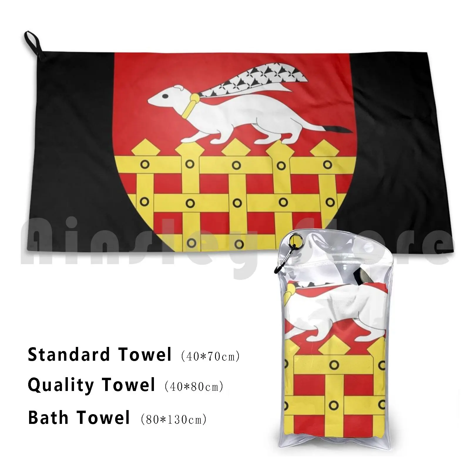 Coat Of Arms Of Saint-Malo , France Custom Towel Bath Towel Saint Malo Saint Malo Coat Of Arms Breton