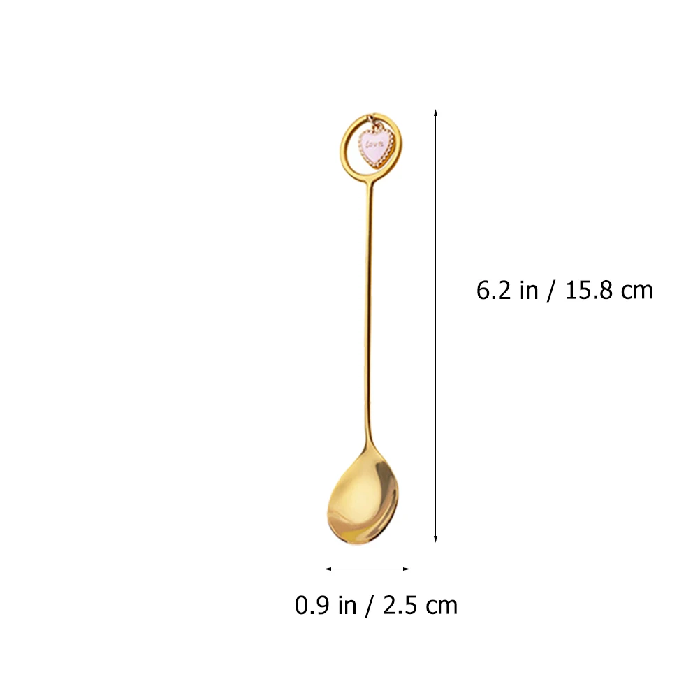 

Love Pendant Fork Spoon Set Coffee Scoop Dessert Forks Ice Cream Stainless Steel Spoons Mixing