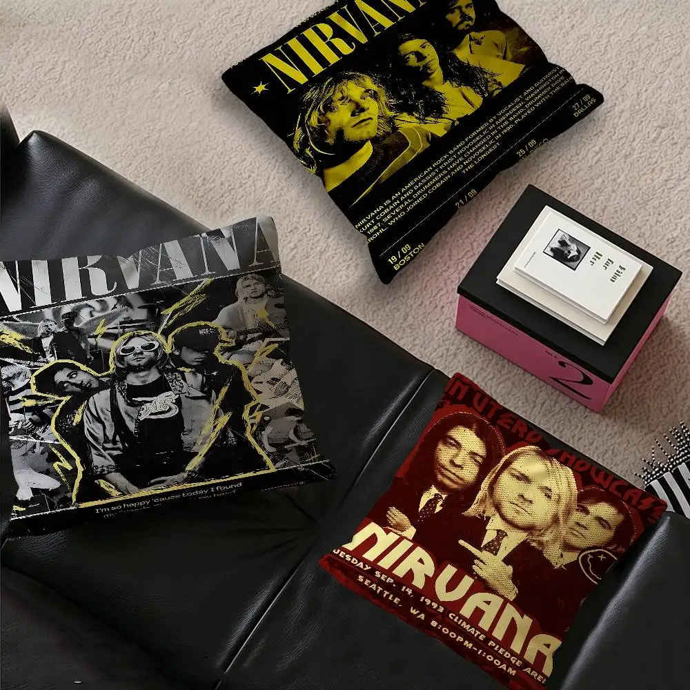 Rock band N-Nirvana Cushion Cover Inches Farmhouse Decor Home Throw Pillow Covers for Couch Decorations