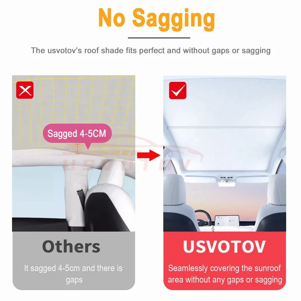 새로운 Tesla Model 3 Y Launch 2021-2025 Sun Shades 유리 지붕 차양 전면 후면 선 루프 채광창 아이스 천 버클 액세서리 썸네일 4