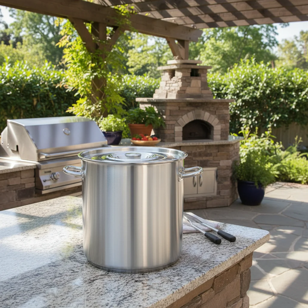 Versatile 35L Stainless Steel Storage & Cooking Pot for Hotels & Restaurants, Large Cylinder Container for Soup, Flour, Tea & Spices, Multi-Stove Compatible Heating Pot with Lid, Silver