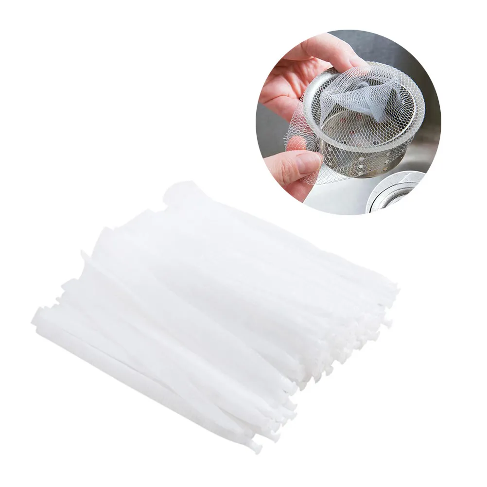 100Pcs Kitchen Sink Filter Mesh Bags Anti Clogging Garbage Disposable Drain Debris Stretchable Flexible