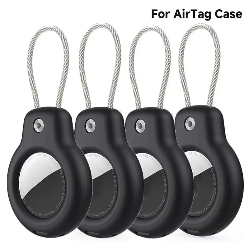Waterproof Case For Apple AirTag Keychain Holder With Steel Wire Line Anti-Lost Tracker Accessories For Luggage Backpack Key Pet