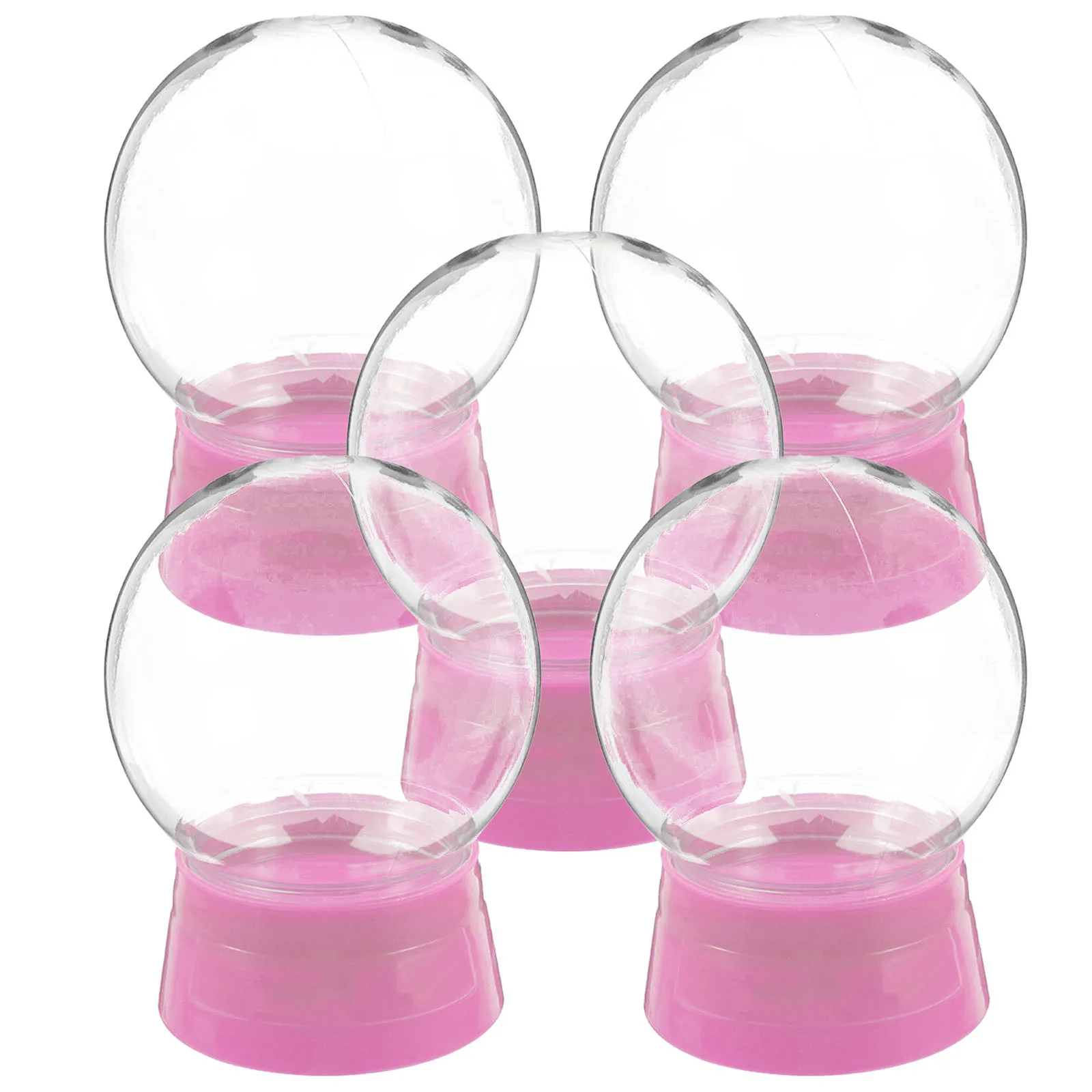 

6Pcs Empty Snow Globe DIY Transparent Plastic Round Water Globe 270Ml Screw Cap Fillable Christmas Home Decoration