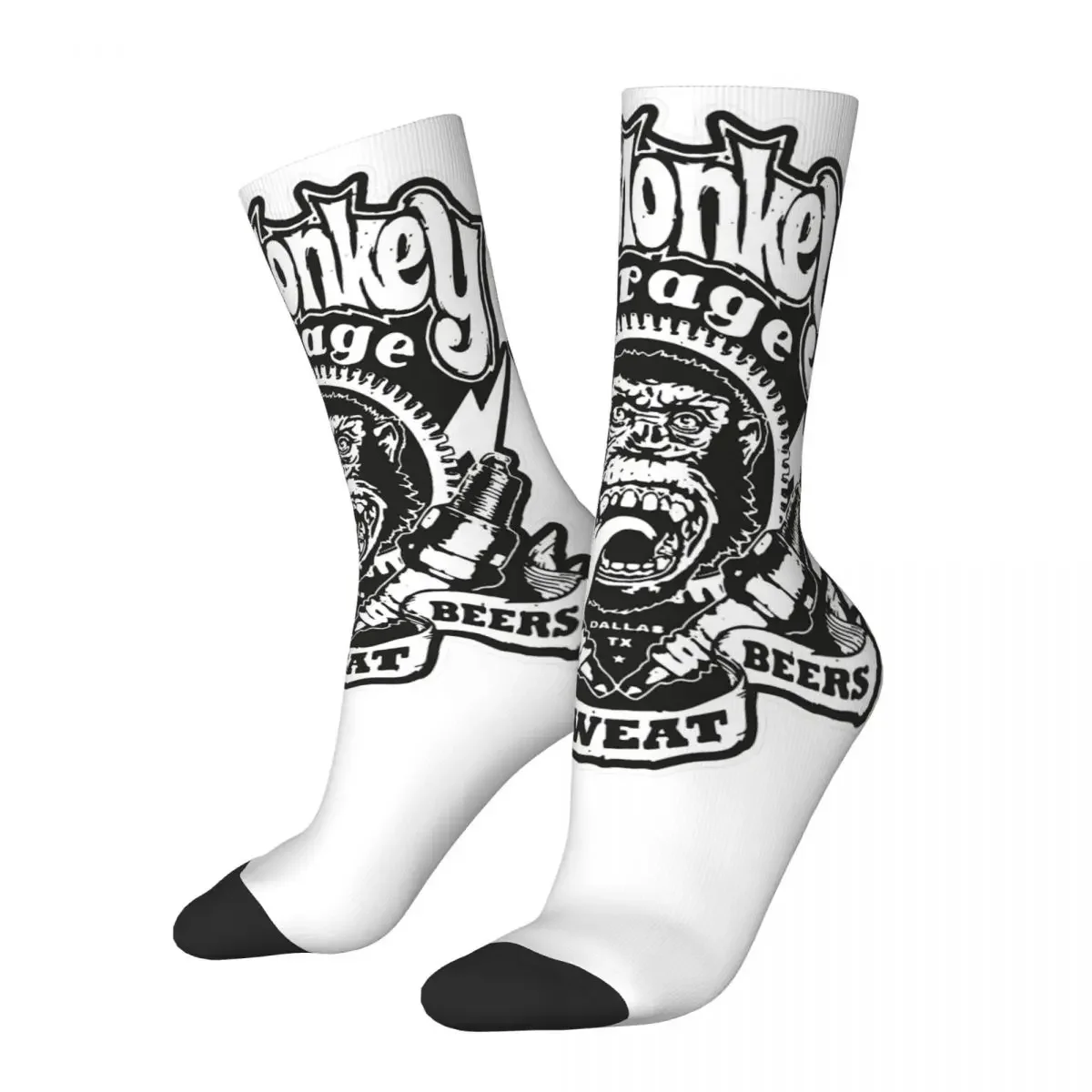 Gas Monkeys Garage Funny Animal Unisex Winter Socks Outdoor Happy Socks Street Style Crazy Sock