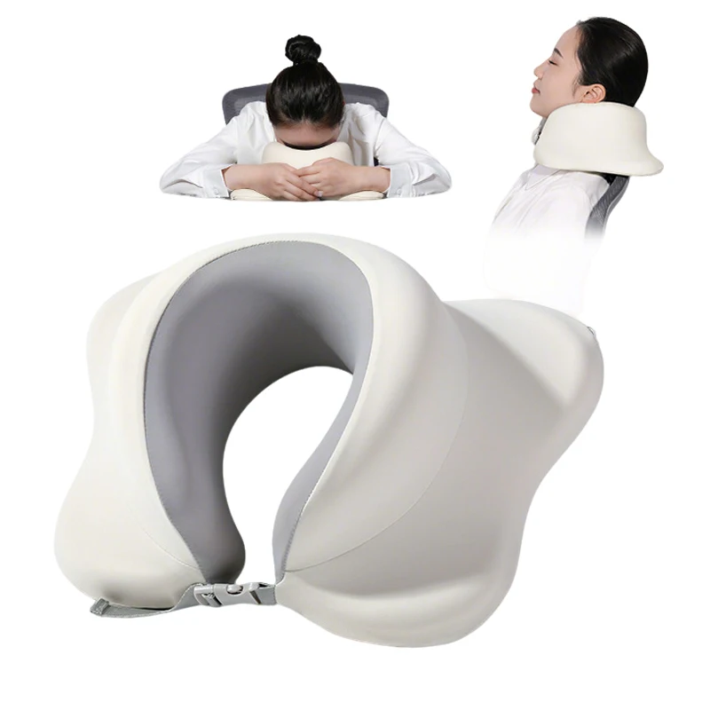 Travel Neck Pillow Memory Foam U-shaped Pillow Butterfly Shape Neck Support Portable Adjustable Soft Noon Break Sleep Pillows