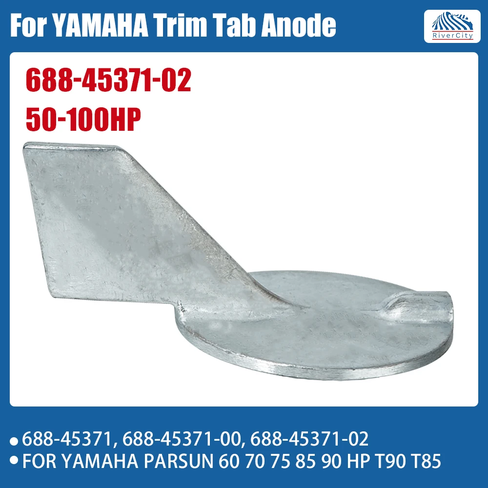 

688-45371-02 Trim Tab Zinc Alloy Replacement for Yamaha Parsun 60 70 75 85 90 HP T90 T85 Boat Engine Parts 688-45371 18-6070
