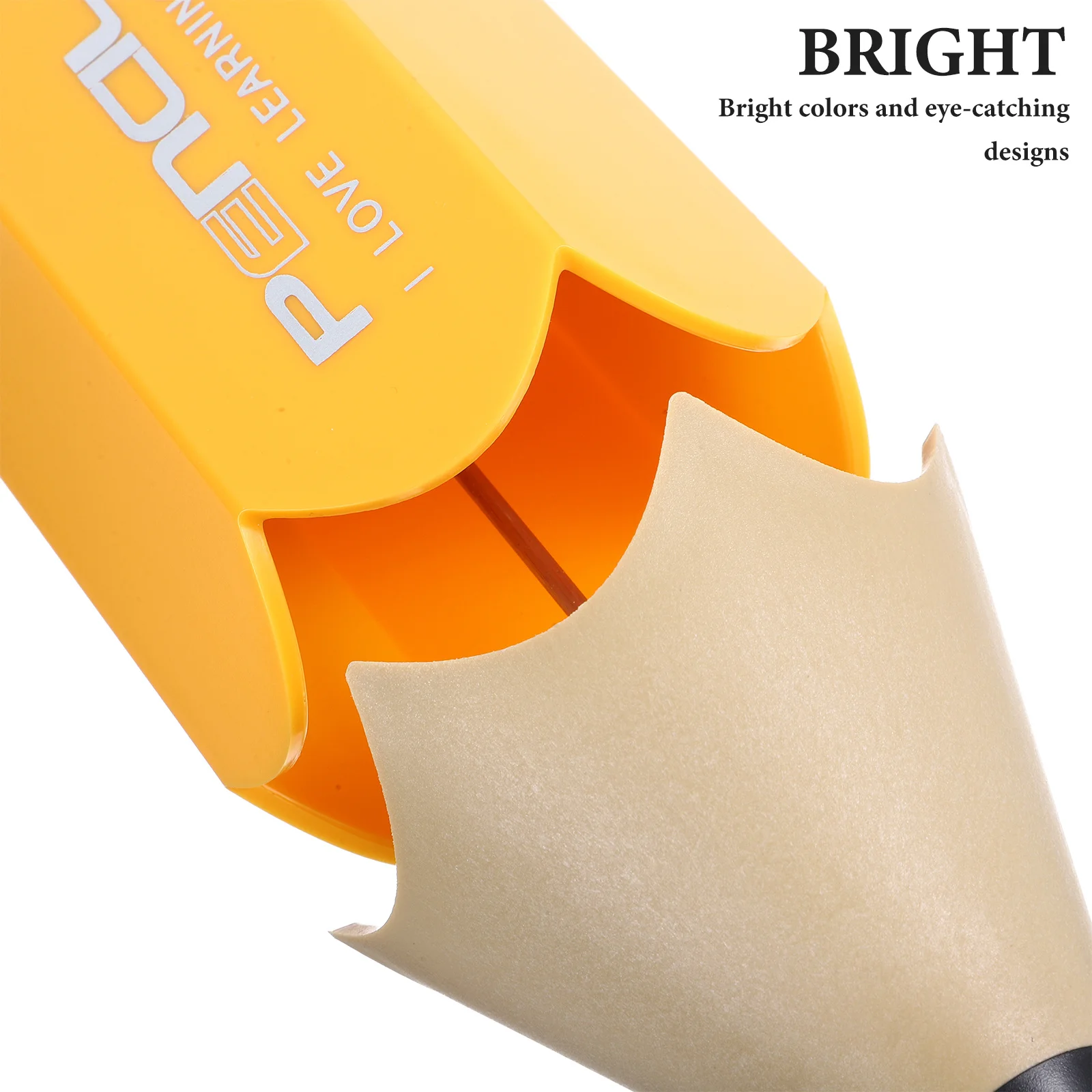 حامل أقلام على شكل قلم رصاص منظم تخزين القرطاسية مع غطاء سعة كبيرة لتزيين سطح المكتب للأقلام وفرش المكياج النابضة بالحياة #5