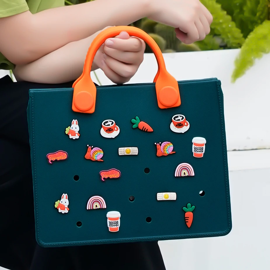 The Orange Guy NEW Casual  Waterproof Travel Tote Bag Outdoor Beach Bags Women Fashion New EVA Punched Handbag Fit Charms