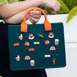 O cara laranja novo casual à prova dwaterproof água bolsa de viagem ao ar livre sacos de praia moda feminina nova eva perfurado bolsa caber encantos