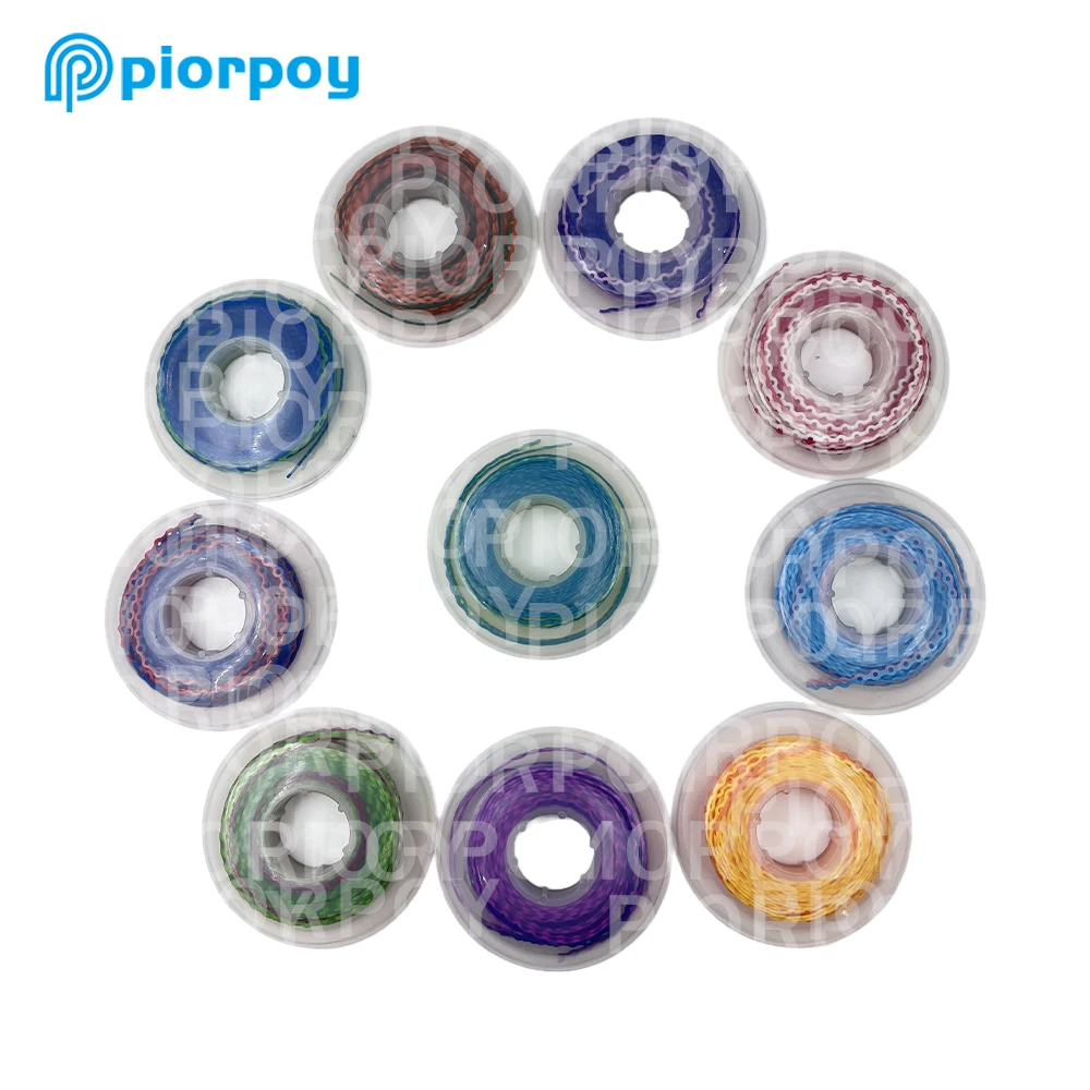 PIORPOY 15 Feet/Roll Dental Orthodontic Elastic Ultra Power Chain Rubber Band Long Short Closed Dentist Orthodontic Device