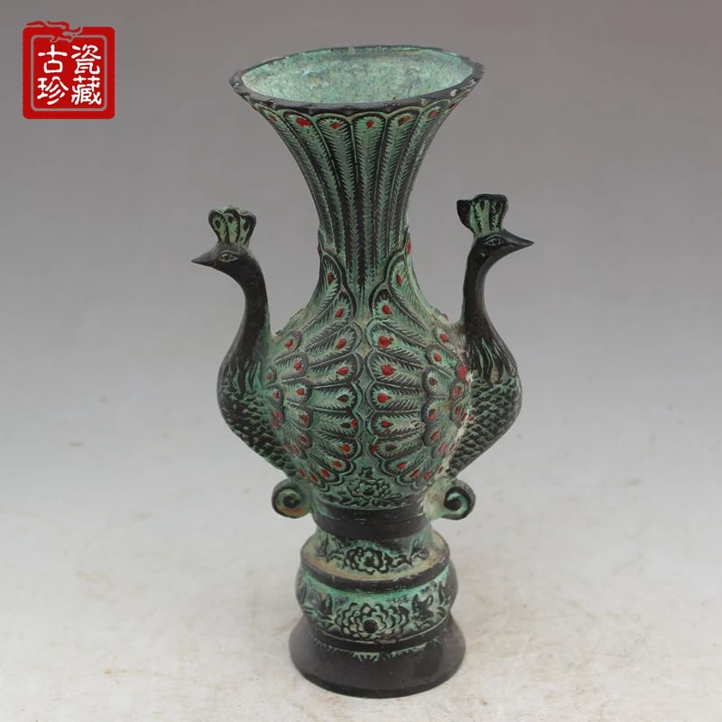 

Antique Bronze Ware Collection Antique Bronze Ware Making Old Double Phoenix Small Bronze Wine Cup Peacock Wine