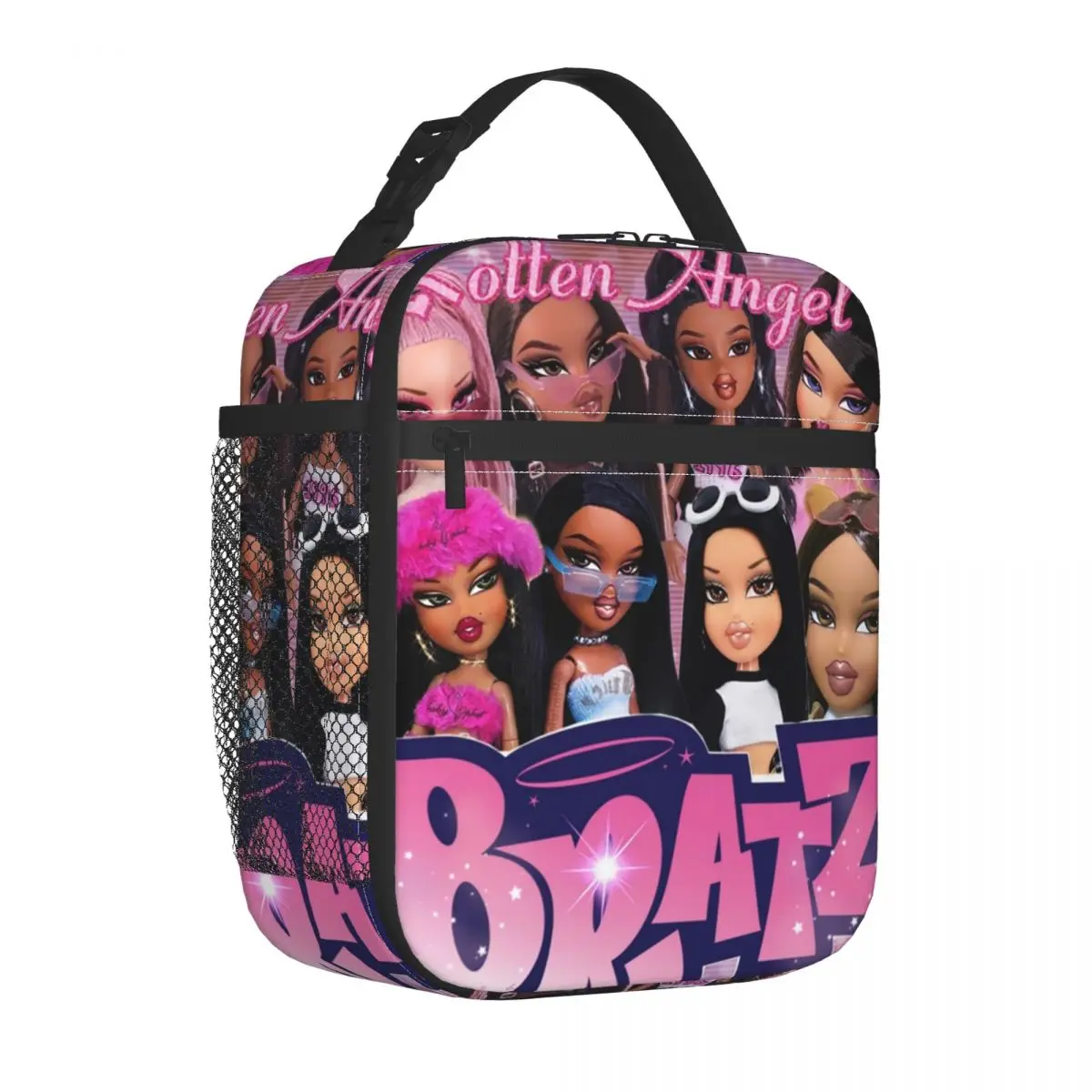 Bratz Rock Angelz Doll Collage Insulated Lunch Bag for Camping Travel Cartoon Tv Movie Waterproof Cooler Thermal Lunch Box Women