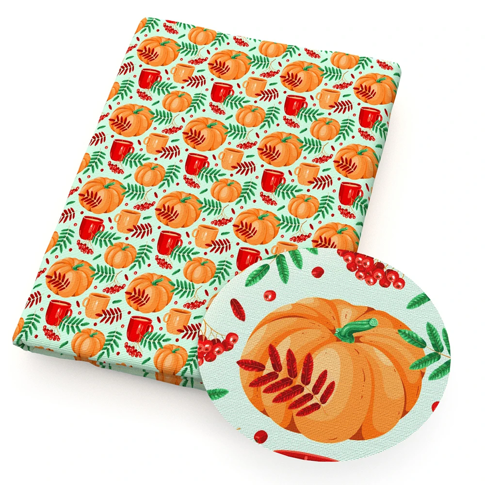 Thanks Giving Pumpkin 50*145cm Polyester Cotton Fabric Sewing Quilting Needlework Material DIY Dress Handmade Accessories