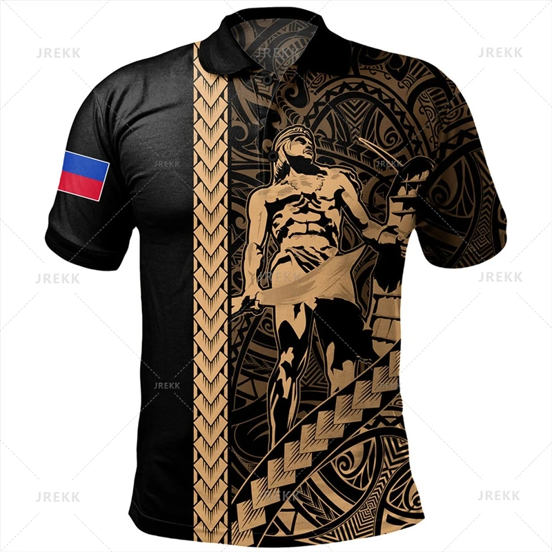 Polo imprimé tribal de tatouage des Philippines 3D vintage pour hommes, t-shirt Streetwear, jour national de reconnaissance, vêtements