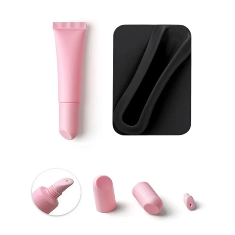 

2/4Set 0.53 Oz (15ml) Pink Frosted Lipstick Tube and Phone Case Set DIY Christmas Gift Lip Glazed Tubes & Mobile Phone Set Gifts