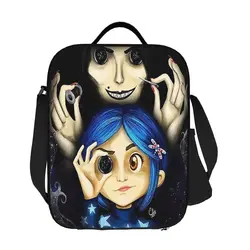 Custom Horror Movie Coraline Lunch Bag uomo donna Thermal Cooler Insulated Lunch Box per la scuola dei bambini