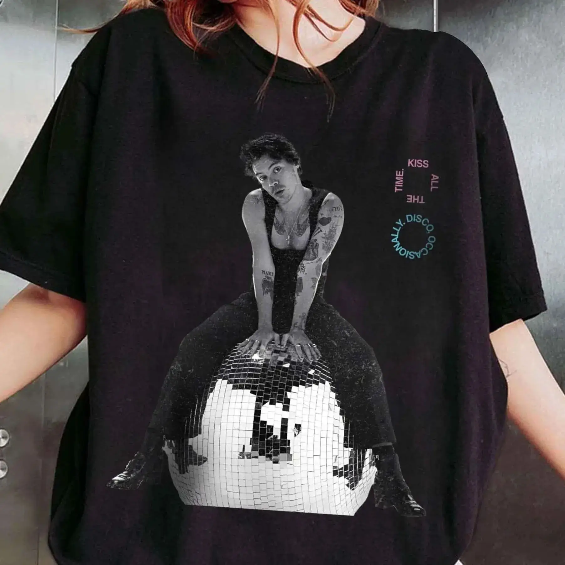 Camiseta de Algodón con Estampado del Álbum Kiss All The Time Disco Occasionally de Harry Styles, Cuello Redondo, Manga Corta, Regalo para Fans, Unisex, Verano 2026