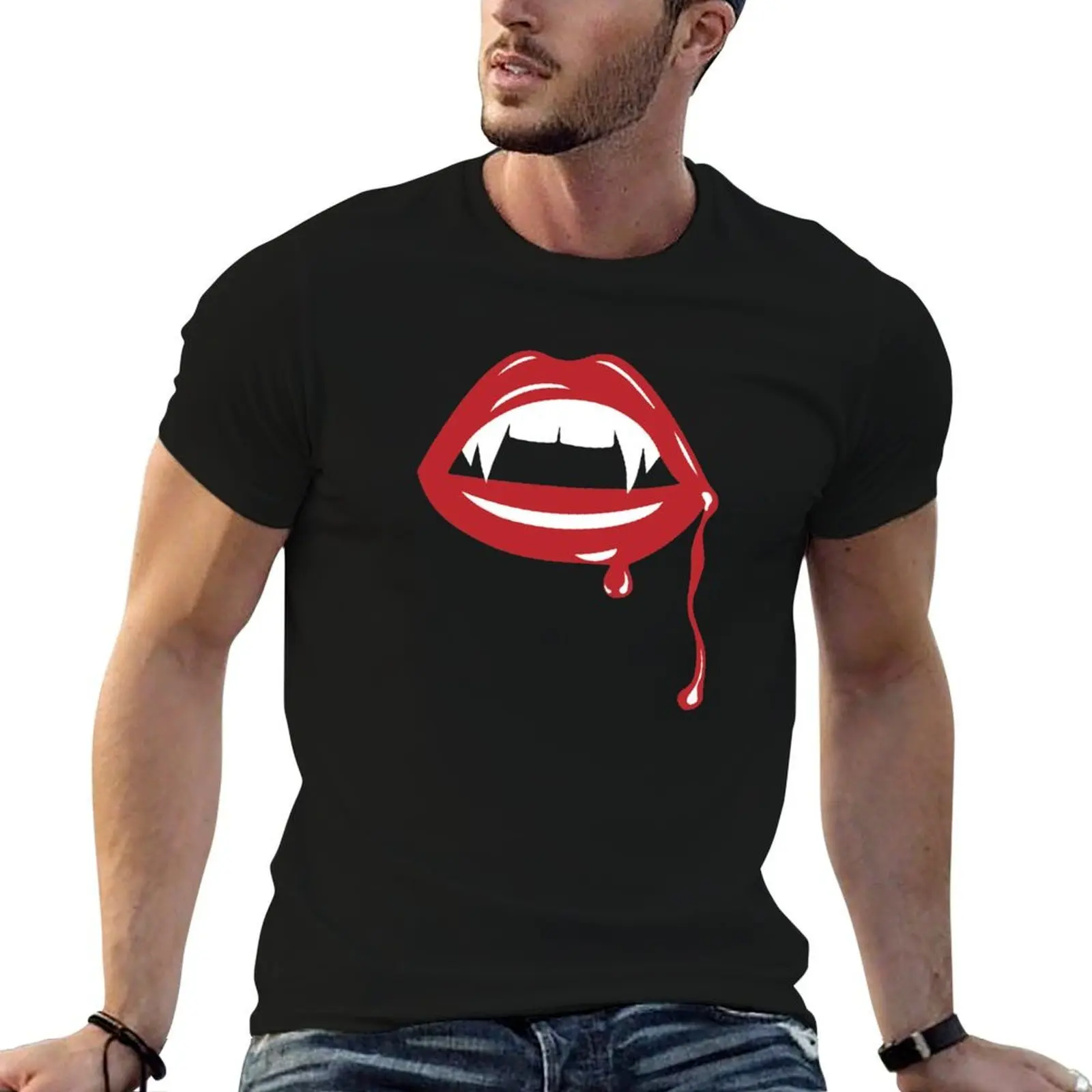 Vampire Fangs T-Shirt summer shirt clothes heavy weight t shirts for men