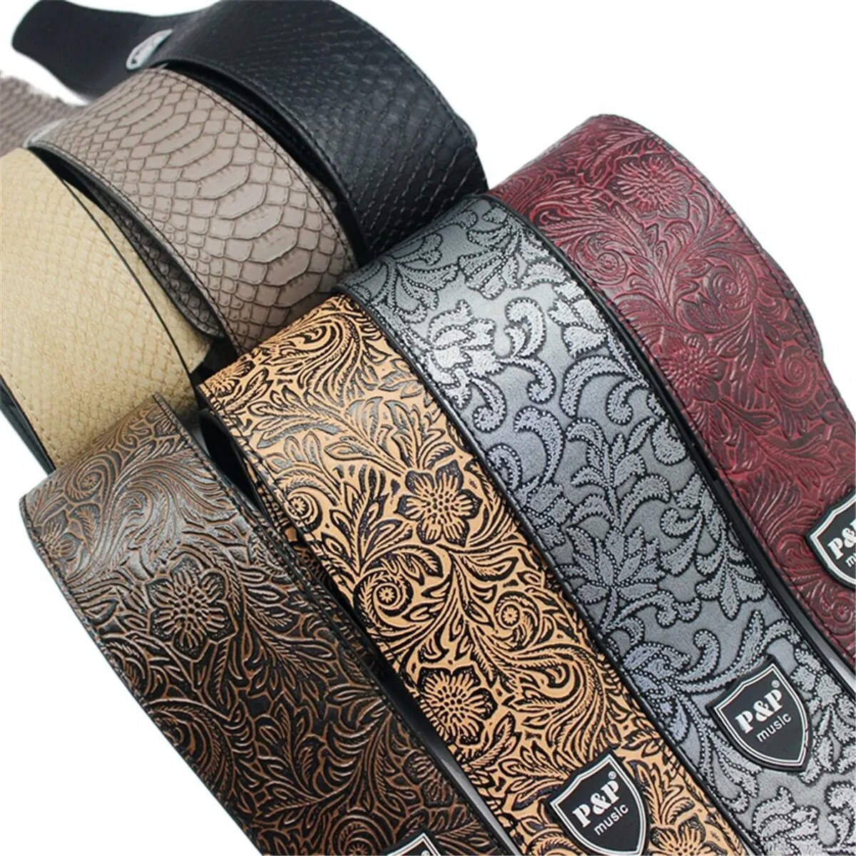 Guitar Strap Vintage 2.5 Inch Adjustable Soft Embroidered Belt Classical Bass Music Hobby Guitar Accessories