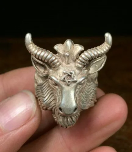 

Handmade exquisite artwork gold money sheep beast Means ring