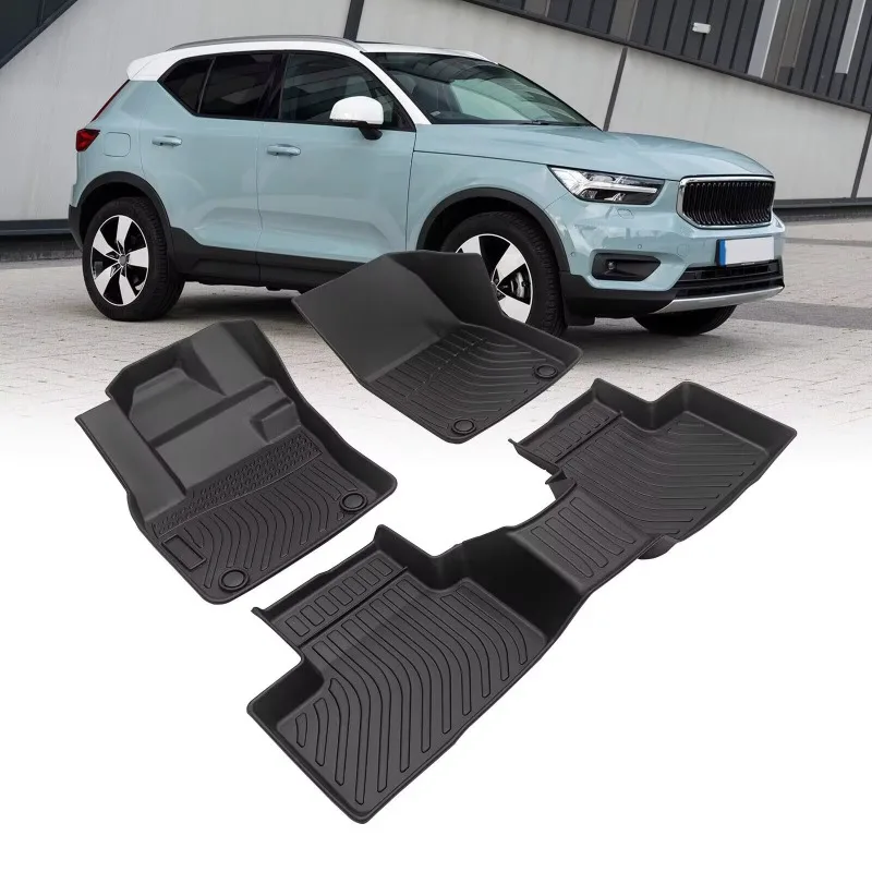 

US Car Floor Mats for 2019-2022 Volvo XC40 Black All-Weather TPE Rubber Cargo Liner