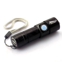 Powerful Usb Led Flashlight Rechargeable Flash Light Torch Mini Zoom Focus Linternas Lamp with Battery Fishing Camping