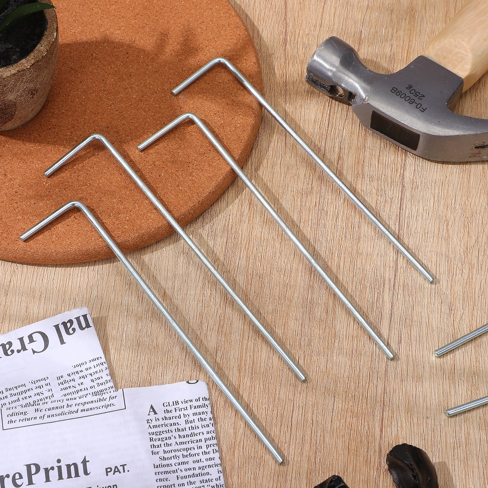 32 قطعة مسامير خيمة المظلة المجلفنة غير الصدأ حصص الأرض ملحقات المخيم خيام التخييم المعدنية #5