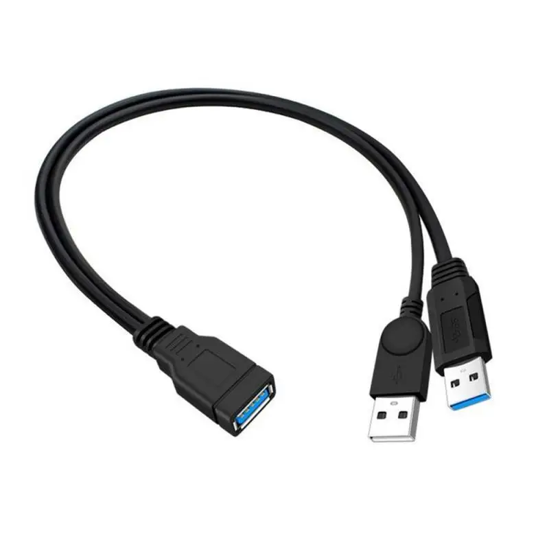 USB3.0 Female To 2 USB Male Extension Cables Double Male Heads Strengthen Power Supply High-speed Transmission Mobile Hard Disk