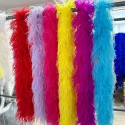 1-10ply Ostrich Feather Boa Shawl Scarf Ostrich Plumas Trim for Sewing Dress Shirt Top Dance Clothes Feather Sleeves Belt 2M