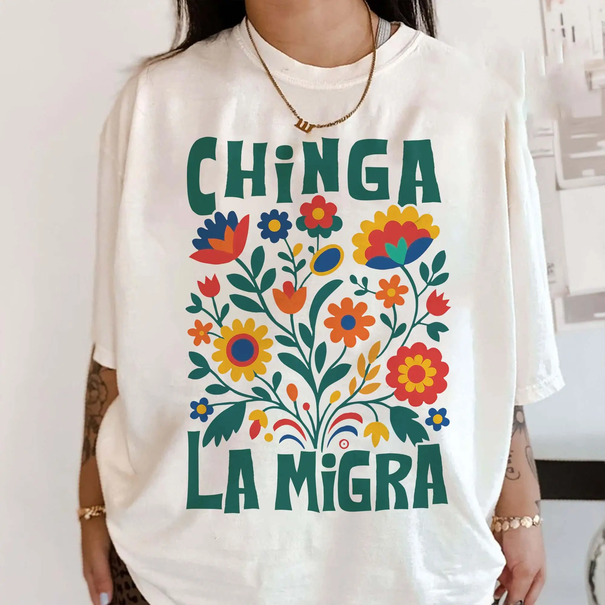 Chinga La Migra Shirt Abolish Ice Protest Shirt No Human Is Illegal Social Justice Shirt Oversized T-shirt Y2k Ladies Clothes