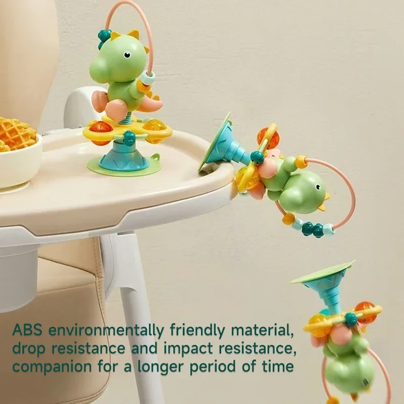 Bebê dos desenhos animados calmante tocando brinquedos chocalhos conjunto infantil cadeira alta brinquedo mesa ventosa brinquedo desenvolvimento interativo bandeja do bebê brinquedo