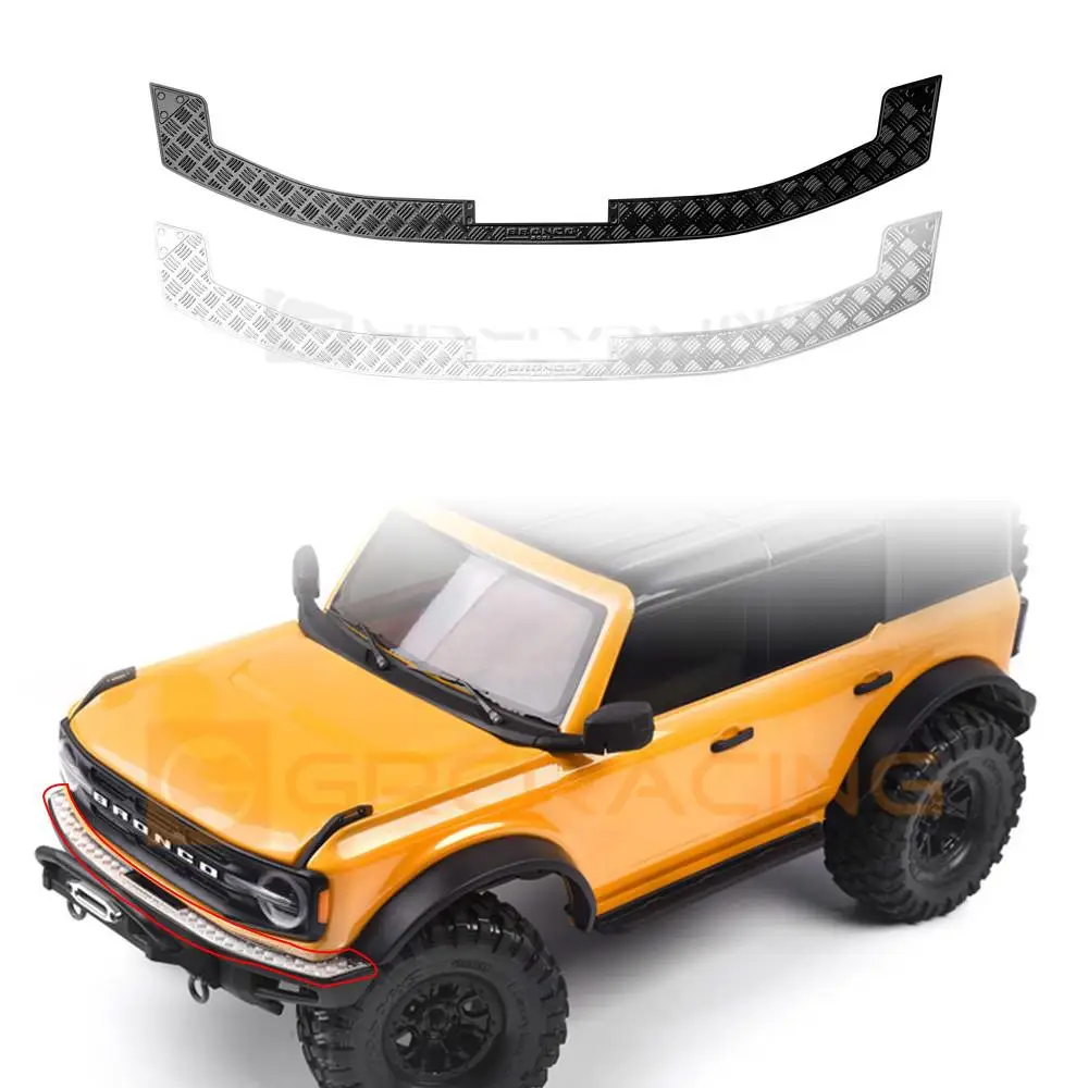 Front Bumper Anti Slide Decorative Sheet/stainless Steel Car Shell Metal Protective Sheet For 1/10 Traxxas Trx-4 Bronco Trx4