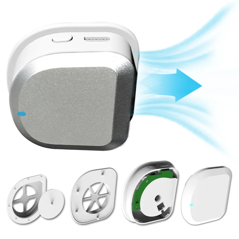 BUENO ventilador facial eléctrico para purificación de aire, mini ventilador deportivo con batería para jardinería, polvo resistente al aire libre, PM2.5, humo