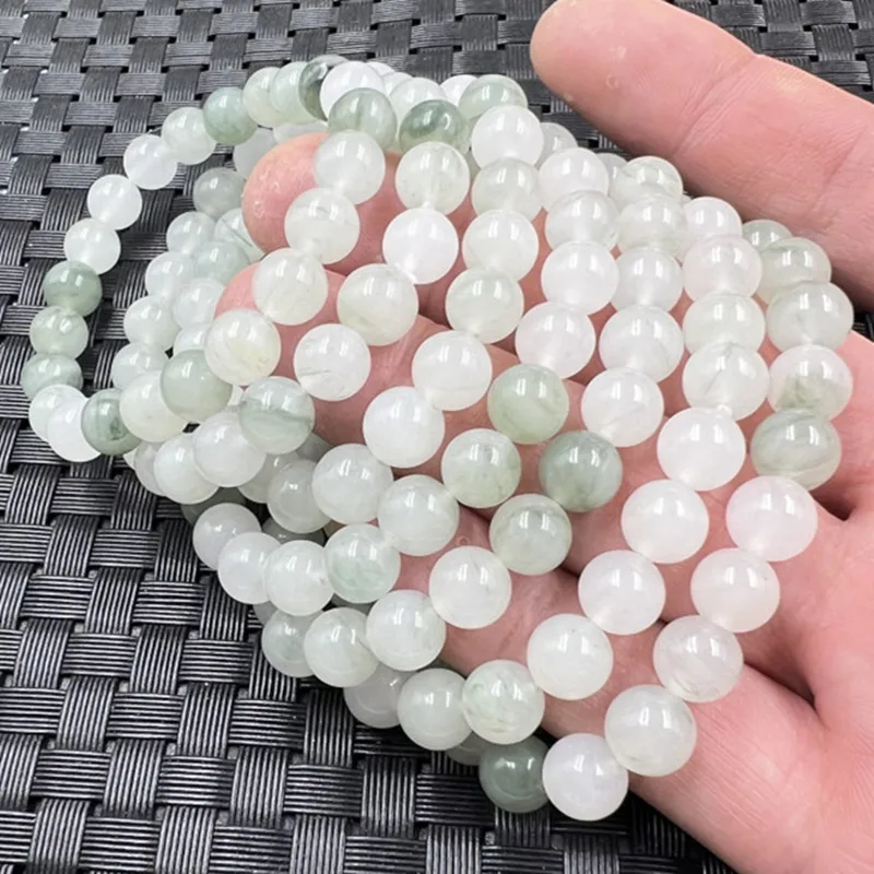 , Tianshan round bead , emerald green , quartzite jade bracelet, large and small size bracele