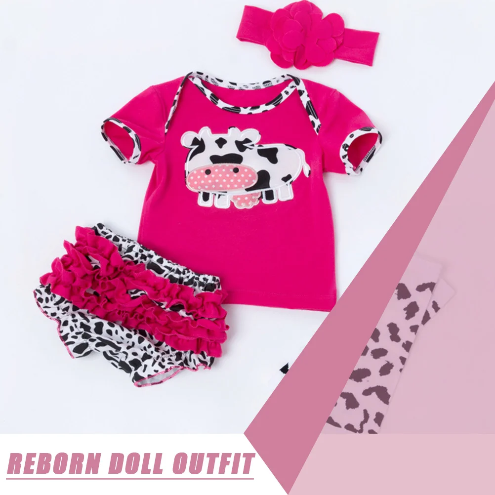 Cow Clothes Newborn Outfit Baby Dolls Reborn Girl Clothing Accessories Combed Cotton