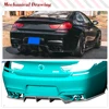 カーボンファイバーリアバンパーリップディフューザー,BMW 6シリーズf06f12 f13 m6 m tech m sport 2013-2016用スポイラー,3個 2
