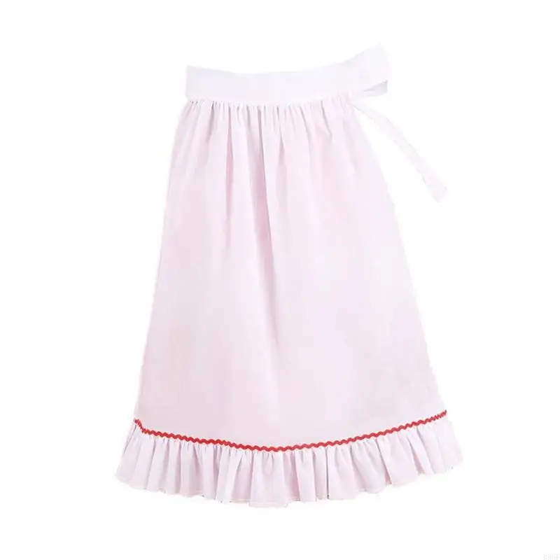 B95F Elf Costume Gnomes Costume Set Felts Dwarf Hats Ruffle Half Waist Apron for Halloween Christmas Party Cosplay Dressing Up