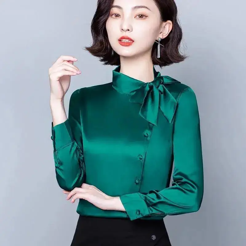Satin Shirt for Women in Summer 2025 New Long-sleeved Fashionable Pullover Fashionable Temperament Versatile Top