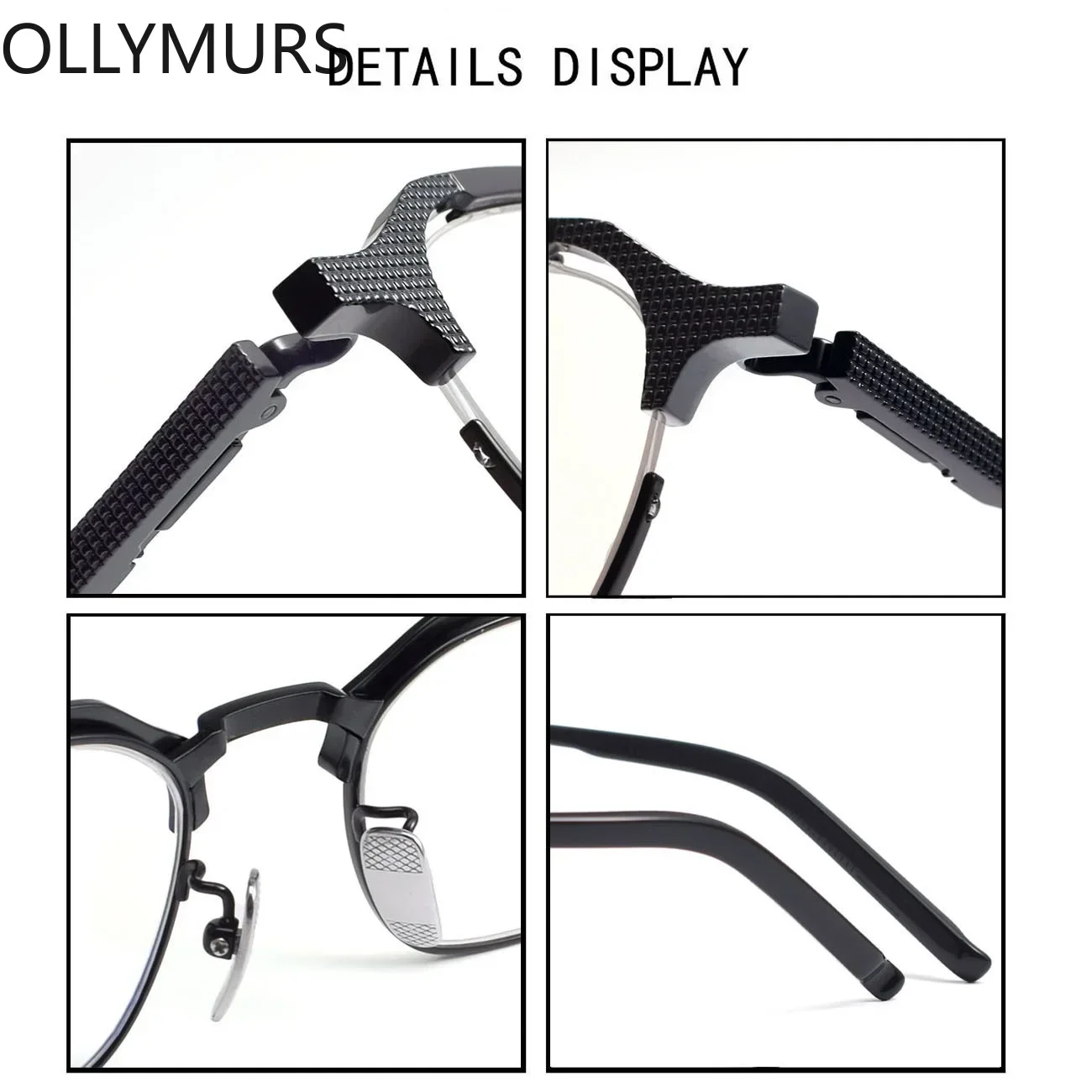 

Ollymurs Prescription Titanium Frame Pure Eyeglasses Frame Full Rim Optical Myopia Square Men's Glasses Eyewear 04T